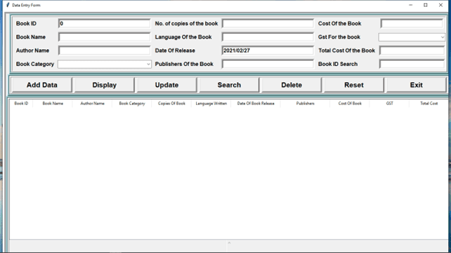 Library Management System using Python(Tkinder) And MySQL